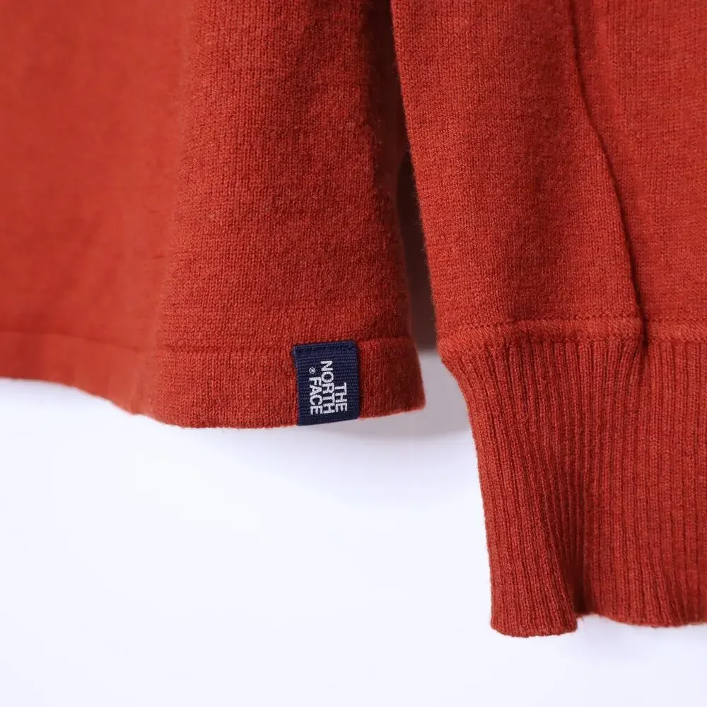 THE NORTH FACE All-Mountain 1/4 Zip Wool Sweater Pullover Red Orange Men's M
